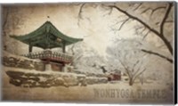 Framed Vintage Winter at Wonhyosa Temple, Korea, Asia