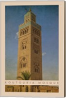 Framed Vintage Koutoubia Mosque, Marrakesh, Morocco, Africa