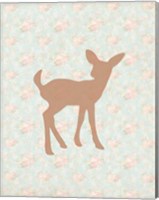 Framed Fawn on Floral