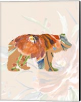 Framed Orange Floral Bear
