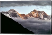 Framed Nepal, Sagarmatha NP, Mt Everest, Lotse and Nuptse