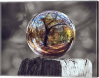 Framed Pop of Color Glass Sphere