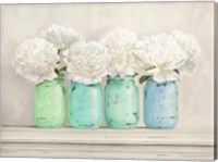 Framed Peonies in Mason Jars