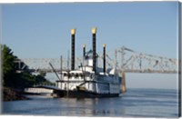 Framed Paddlewheel boat and casino, Mississippi River, Mississippi