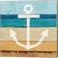 Framed 'Beachscape III Anchor' border=