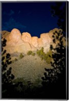 Framed Mount Rushmore National Memorial Lit Up, South Dakota