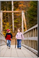 Framed Children on suspension bridge New Hampshire