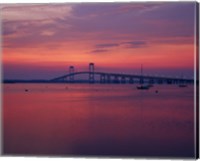 Framed Newport Bridge at sunset, Newport, Rhode Island