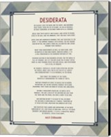 Framed Desiderata Triangle Pattern Frame Blue