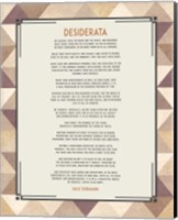 Framed Desiderata Triangle Pattern Frame Beige