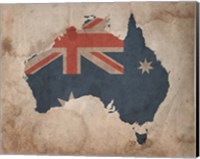 Framed Map with Flag Overlay Australia