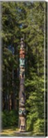 Framed Totem Pole in Forest, Sitka, Southeast Alaska