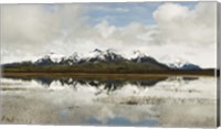 Framed Snowcapped Chugach Mountains in Copper River Delta, Chugach National Forest, Alaska