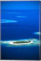 Framed Aerial of Treasure Island Resort, Mamanuca Island Group, Fiji