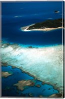 Framed Aerial of Castaway Island, Mamanuca Islands, Fiji