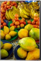 Framed Pawpaw/Papaya, tomatoes and bananas, Sigatoka Produce Market, Sigatoka, Coral Coast, Viti Levu, Fiji