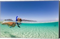 Framed Woman snorkeling, Beqa Island, Fiji