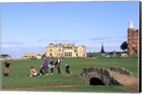 Framed 18th Hole and Fairway at Swilken Bridge Golf, St Andrews Golf Course, St Andrews, Scotland