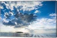 Framed Dramatic clouds at sunset over the Mamanucas Islands, Fiji, South Pacific