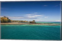 Framed Turquoise waters of Blue Lagoon, Yasawa, Fiji, South Pacific