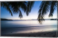 Framed Sunset over the beach, Naviti, Yasawa, Fiji, South Pacific