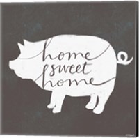 Framed Home Sweet Home Pig