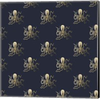 Framed Gold Octopus Pattern