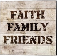Framed Faith, Family, Friends In Wood