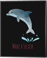 Framed Make a Splash Dolphin Black