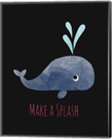 Framed Make a Splash Whale Black