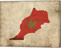 Framed Map with Flag Overlay Morocco