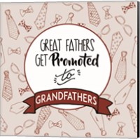 Framed Great Fathers Get Promoted to Grandfathers Red