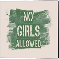 Framed No Girls Allowed Grunge Paint Green