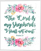 Framed Lord Is My Shepherd-Floral