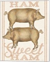 Framed 'Ham Sweet Ham' border=