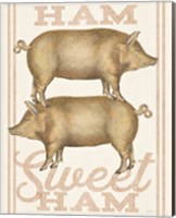 Framed 'Ham Sweet Ham' border=