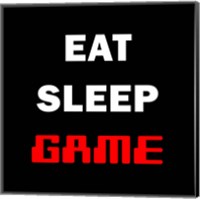 Framed Eat Sleep Game - Black