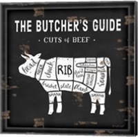 Framed Butcher's Guide Cow