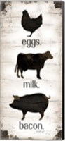 Framed Farmhouse Eggs - Milk - Bacon