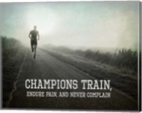 Framed Champions Train Man Black and White