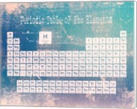 Framed Periodic Table Blue Grunge Background