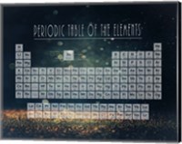 Framed Periodic Table Gold Dust - Blue