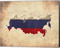 Framed Map with Flag Overlay Russia