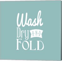 Framed Wash Dry And Fold Blue Background