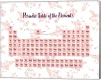 Framed Periodic Table Of The Elements Pink Floral