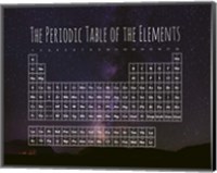 Framed Periodic Table Of The Elements Night Sky Purple