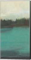 Framed Teal Lake View I