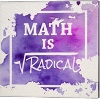 Framed Math Is Radical Watercolor Splash Purple