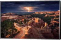 Framed Lightning Over Bryce Canyon