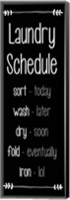 Framed Laundry Schedule  - Black